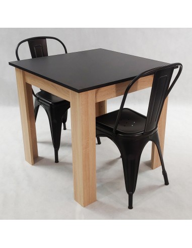 Zestaw stół Modern 80 GS i 2 krzesła Paris czarne