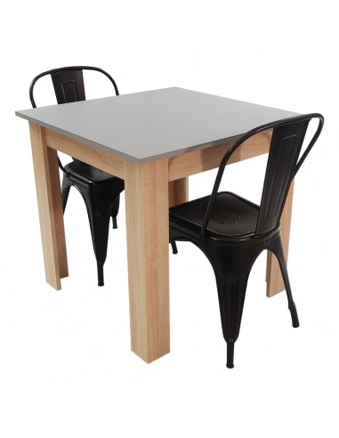 Zestaw stół Modern 80 GS i 2 krzesła Paris czarne