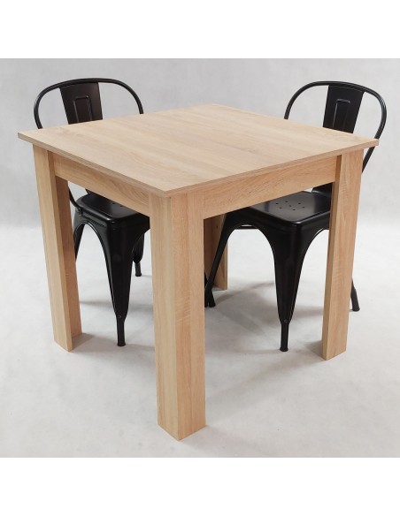 Zestaw stół Modern 80 sonoma i 2 krzesła Paris czarne