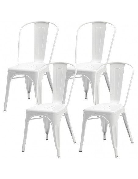 Zestaw stół Modern 80 biały i 4 krzesła Paris białe