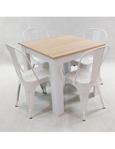 Zestaw stół Modern 80 biały i 4 krzesła Paris...