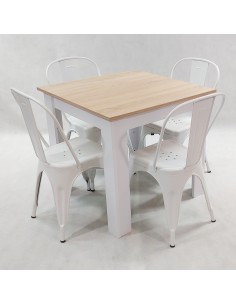 Zestaw stół Modern 80 SW i 4 krzesła Paris białe 2