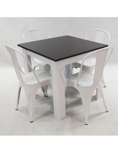 Zestaw stół Modern 80 WS i 4 krzesła Paris białe