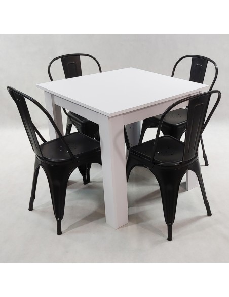 Zestaw stół Modern 80 SW i 4 krzesła Paris czarne