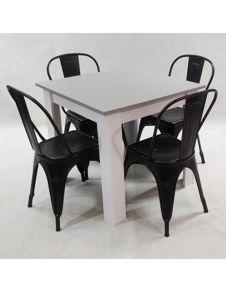 Zestaw stół Modern 80 SW i 4 krzesła Paris czarne