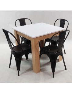 Zestaw stół Modern 80 WS i 4 krzesła Paris czarne 2