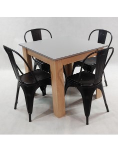 Zestaw stół Modern 80 GS i 4 krzesła Paris czarne 2