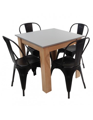 Zestaw stół Modern 80 GS i 4 krzesła Paris czarne