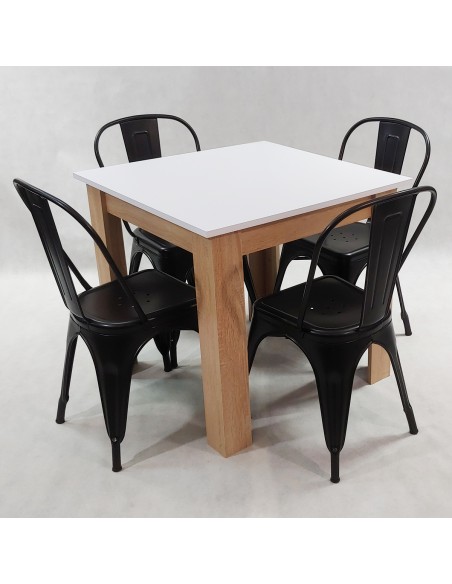 Zestaw stół Modern 80 BS i 4 krzesła Paris czarne