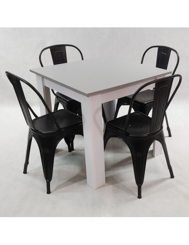 Zestaw stół Modern 80 BS i 4 krzesła Paris czarne