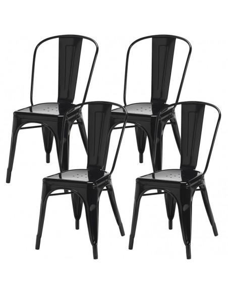 Zestaw stół Modern 80 BS i 4 krzesła Paris czarne