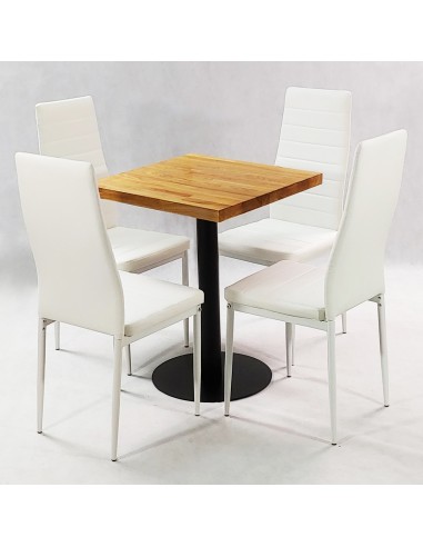 Zestaw stół Bistro Wood i 2 krzesła Nicea szare