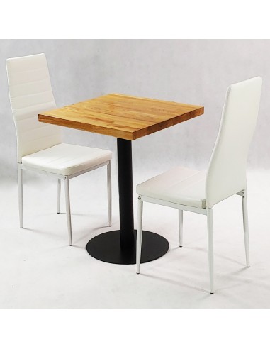 Zestaw stół Bistro Wood i 2 krzesła Nicea szare