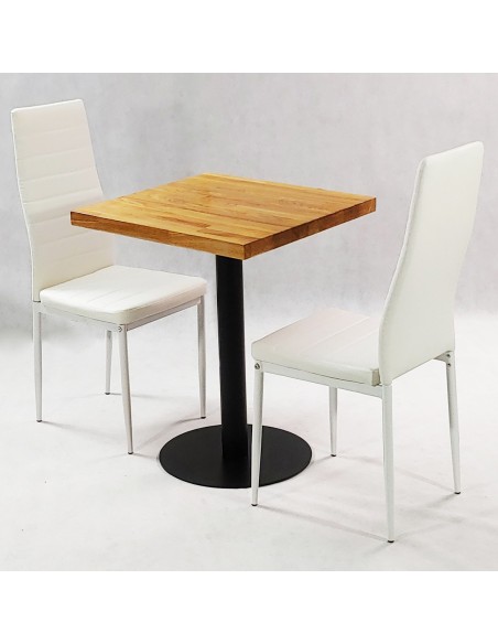 Zestaw stół Bistro Wood i 2 krzesła Nicea szare