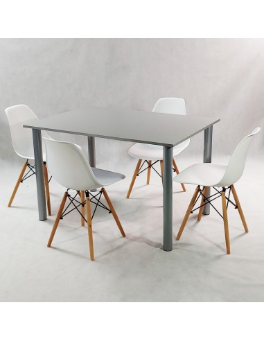 Zestaw stół Lugano 120 czarny i 4 krzesła...