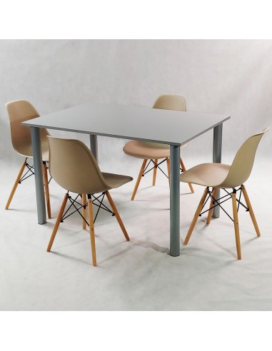 Zestaw stół Lugano 120 szary i 4 krzesła Milano...