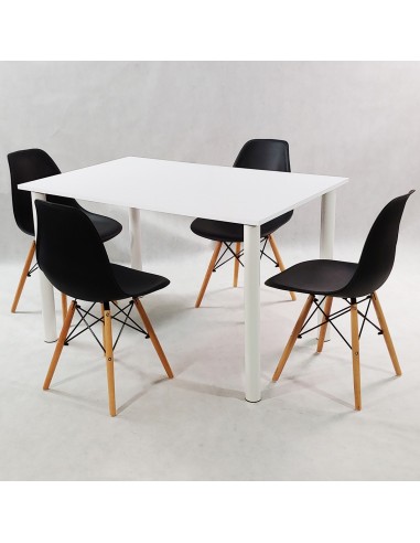 Zestaw stół Lugano 120 biały i 4 krzesła Milano...