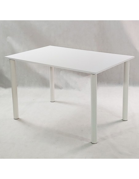 Zestaw stół Lugano 120 biały i 4 krzesła Milano białe