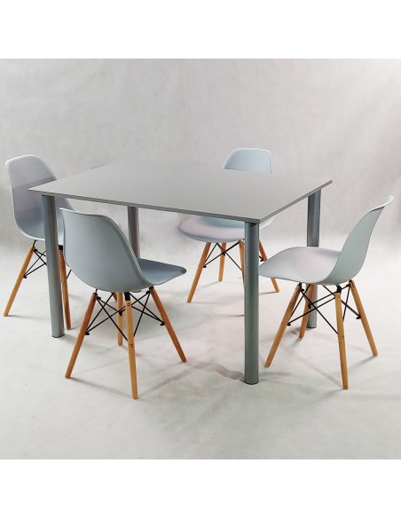 Zestaw stół Lugano 120 biały i 4 krzesła Milano białe