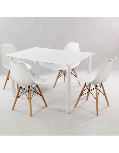 Zestaw stół Lugano 120 biały i 4 krzesła Milano...