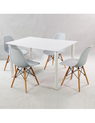 Zestaw stół Lugano 120 biały i 4 krzesła Milano...