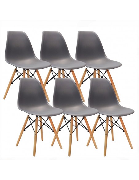 Zestaw stół Lugano 120 czarny i 6 krzeseł Milano grafitowych