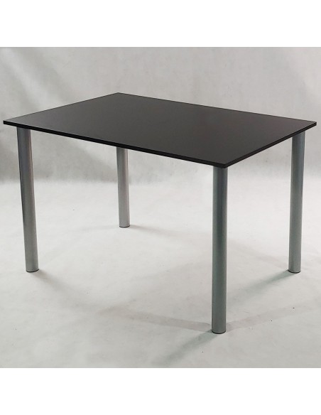 Zestaw stół Lugano 120 biały i 6 krzeseł Milano czarnych