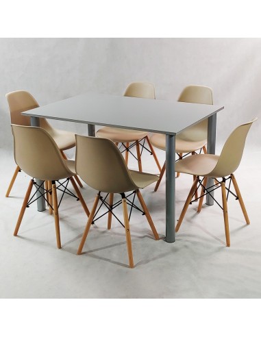 Zestaw stół Lugano 120 biały i 6 krzeseł Milano...