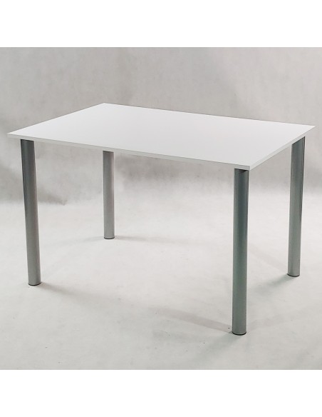 Zestaw stół Lugano 120 biały i 6 krzeseł Milano grafitowych