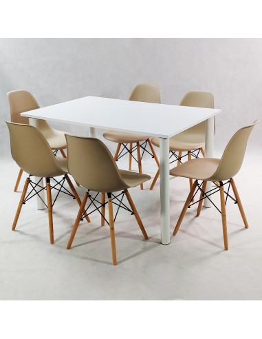 Zestaw stół Lugano 120 biały i 6 krzeseł Milano...