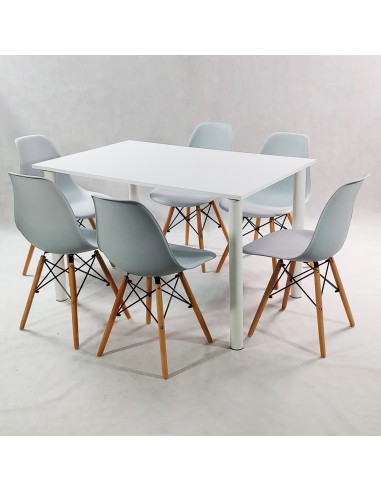 Zestaw stół Lugano 120 biały i 6 krzeseł Milano...