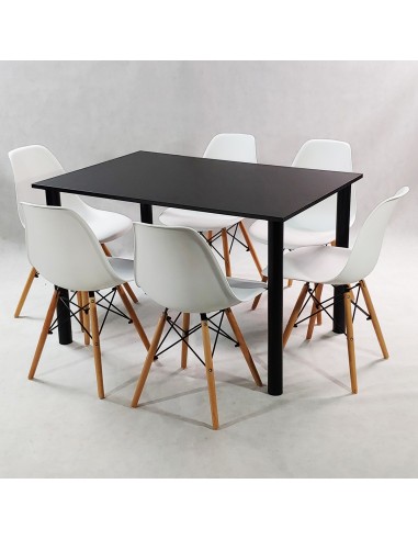 Zestaw stół Lugano 120 biały i 6 krzeseł Milano...