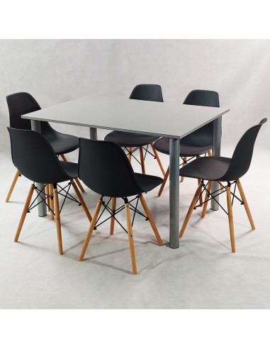 Zestaw stół Lugano 120 szary i 6 krzeseł Milano...