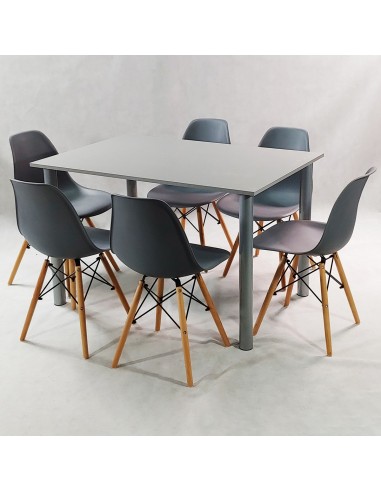 Zestaw stół Lugano 120 szary i 6 krzeseł Milano...