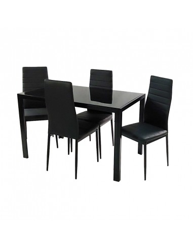 Zestaw stół Monako czarny i 4 krzesła Nicea czarne
