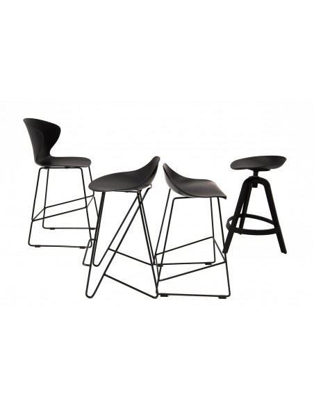 Krzesło barowe ROLF czarne 76