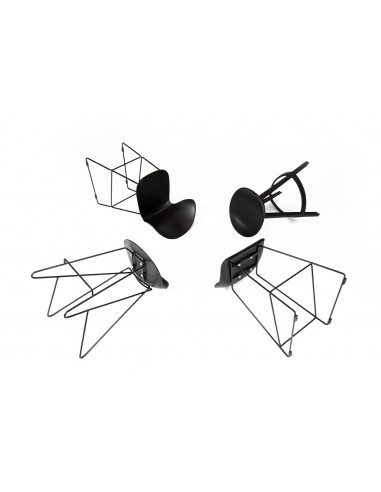 Krzesło barowe ROLF czarne 76