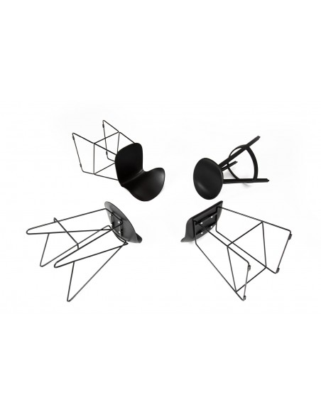 Krzesło barowe ROLF czarne 76