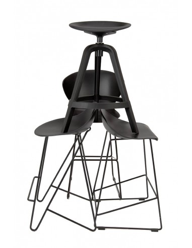 Krzesło barowe ROLF czarne 76