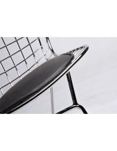 Krzesło NET SOFT chrom - czarna poduszka, metal 2