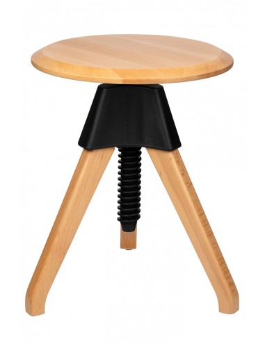 Stołek JERRY czarny - polipropylen, drewno