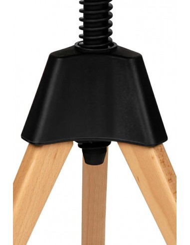 Stołek JERRY czarny - polipropylen, drewno