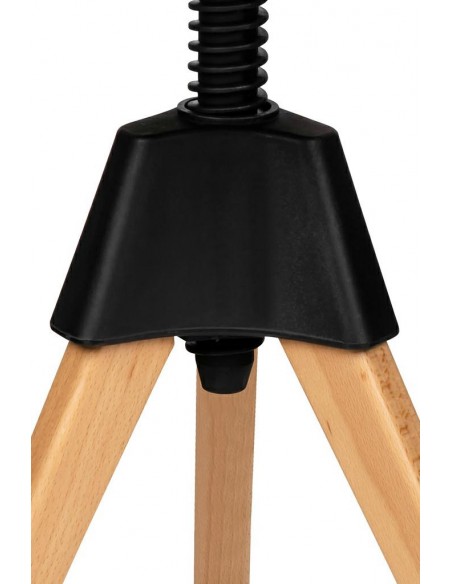 Stołek JERRY czarny - polipropylen, drewno