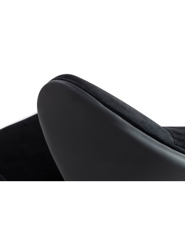 Fotel HAMPTON VELVET czarny, ekoskóra czarna - złota podstawa