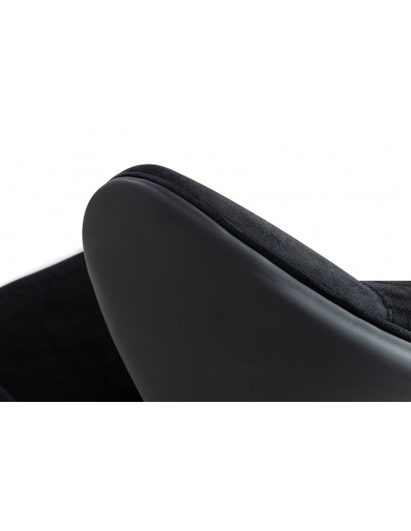 Fotel HAMPTON VELVET czarny, ekoskóra czarna - złota podstawa