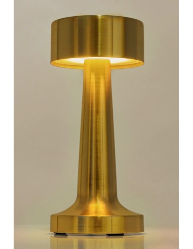 Lampa biurkowa LEE złota - wbudowana bateria, LED