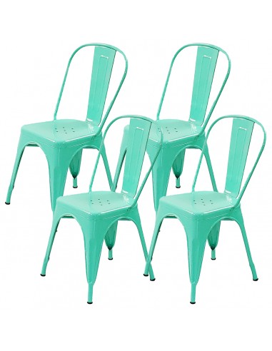 4 krzesła metalowe Paris miętowe