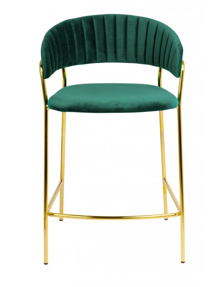 Hoker MARGO 65 ciemny zielony - welur, podstawa złota