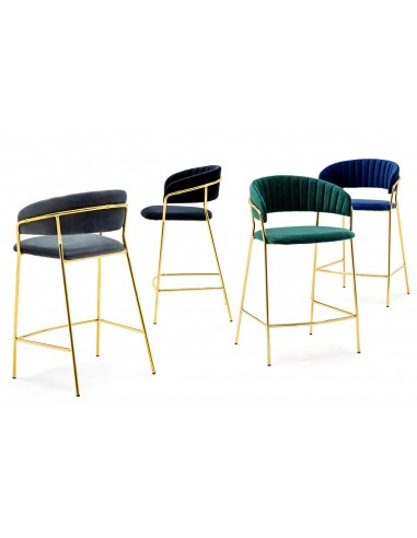 Hoker MARGO 65 ciemny zielony - welur, podstawa złota