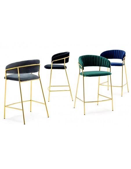 Hoker MARGO 65 ciemny zielony - welur, podstawa złota